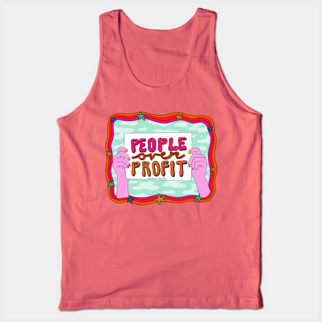 People Over Profit Tank Top by Doodle by Meg